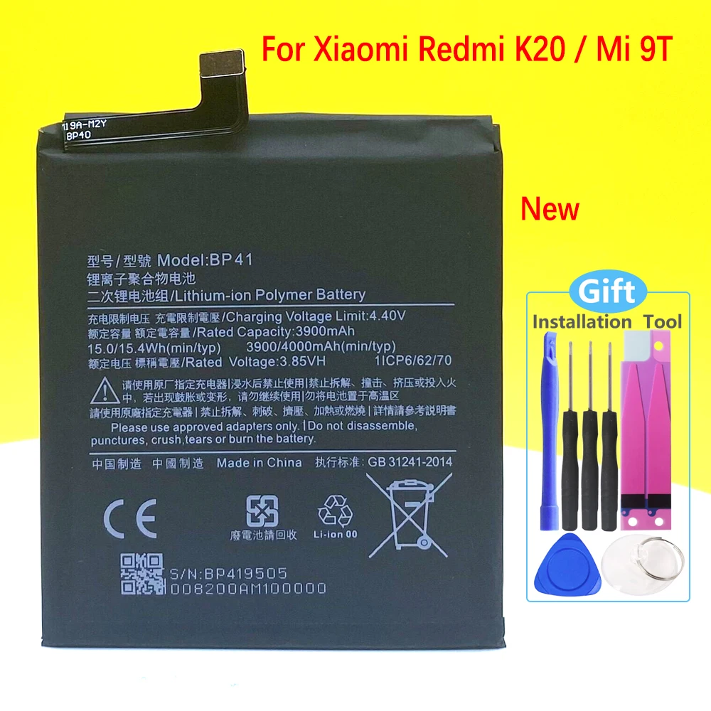 

NEW BP41 Battery For Xiaomi Redmi K20 / Mi 9T Smartphone/Smart Mobile Phone +Tracking Number