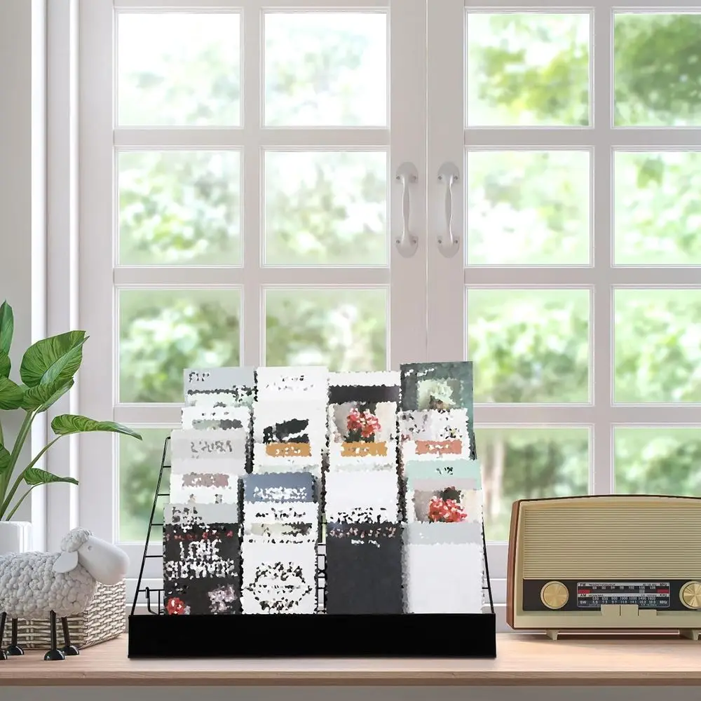 رف مكون من 6 طبقات من الأسلاك الهزلية والمجلات لعرض الطاولة، يحمل الكتب والكتيبات وبطاقات المعايدة #6