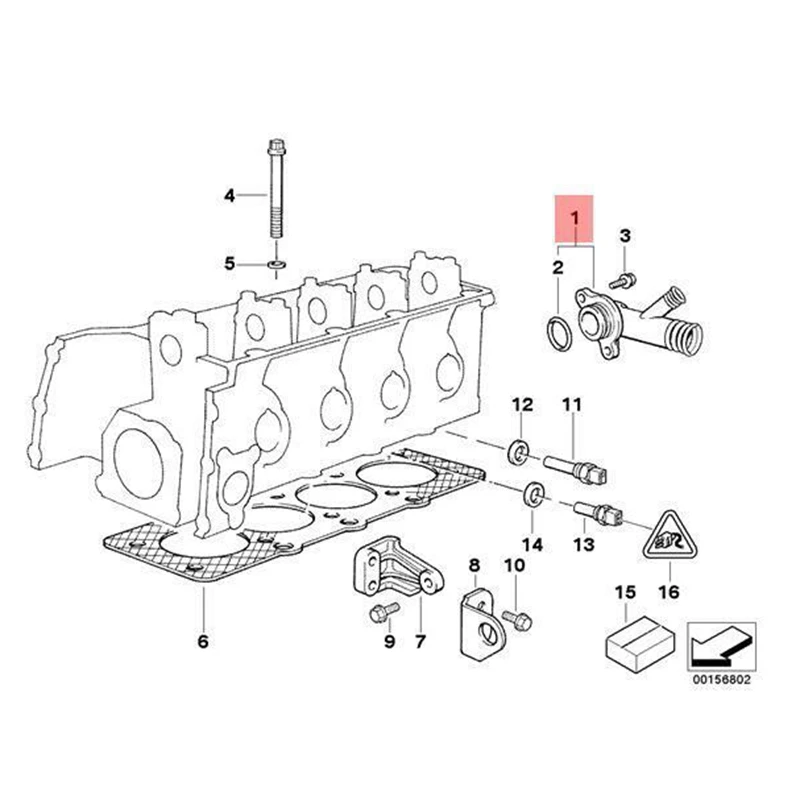 11531739208   Flange/tubo do líquido refrigerante se encaixa para BMW 316 E36 1.9 98 a 00