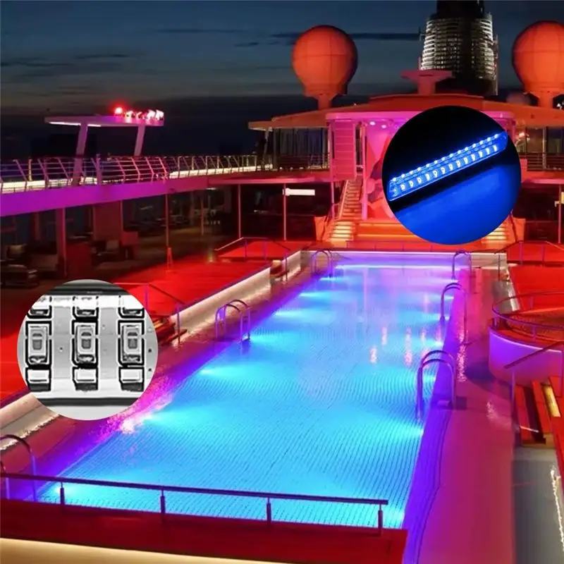 A69EIP68 Waterproof 4Pcs 42LED Yacht Underwater Light Stainless Steel Marine Navigation Light For Boats Lamp