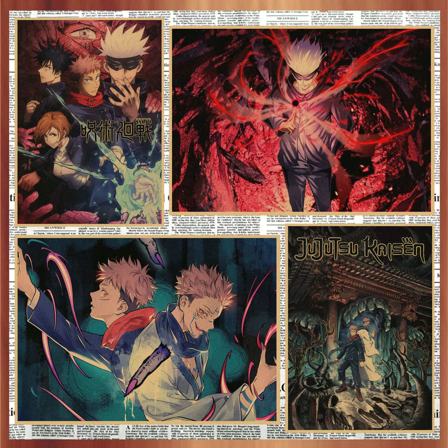 

Jujutsu Kaisen Poster anime Animation Room Dormitory Bedroom Wall Decoration Sticker Background Decoration Surrounding