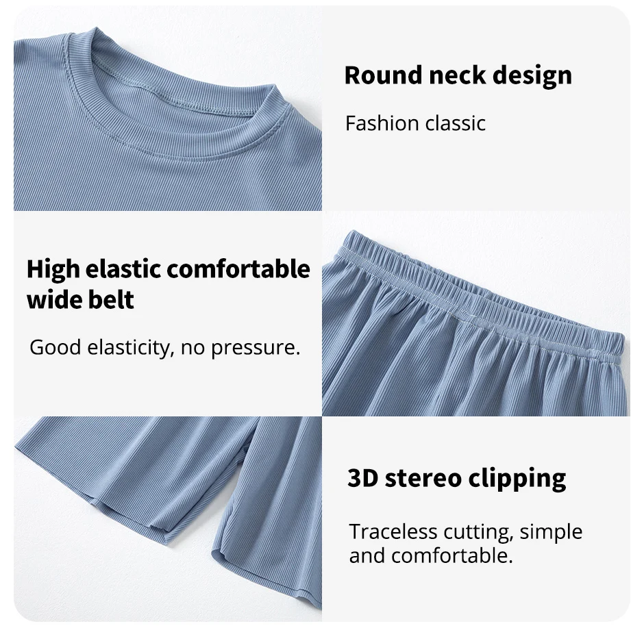 2/4 Stücke Kinder Sommer Dünne Kurzarm Shorts Eis Seide Anzug Jungen und Mädchen Casual Joker Hause Kleidung 2-stück Anzug. – Detail 11