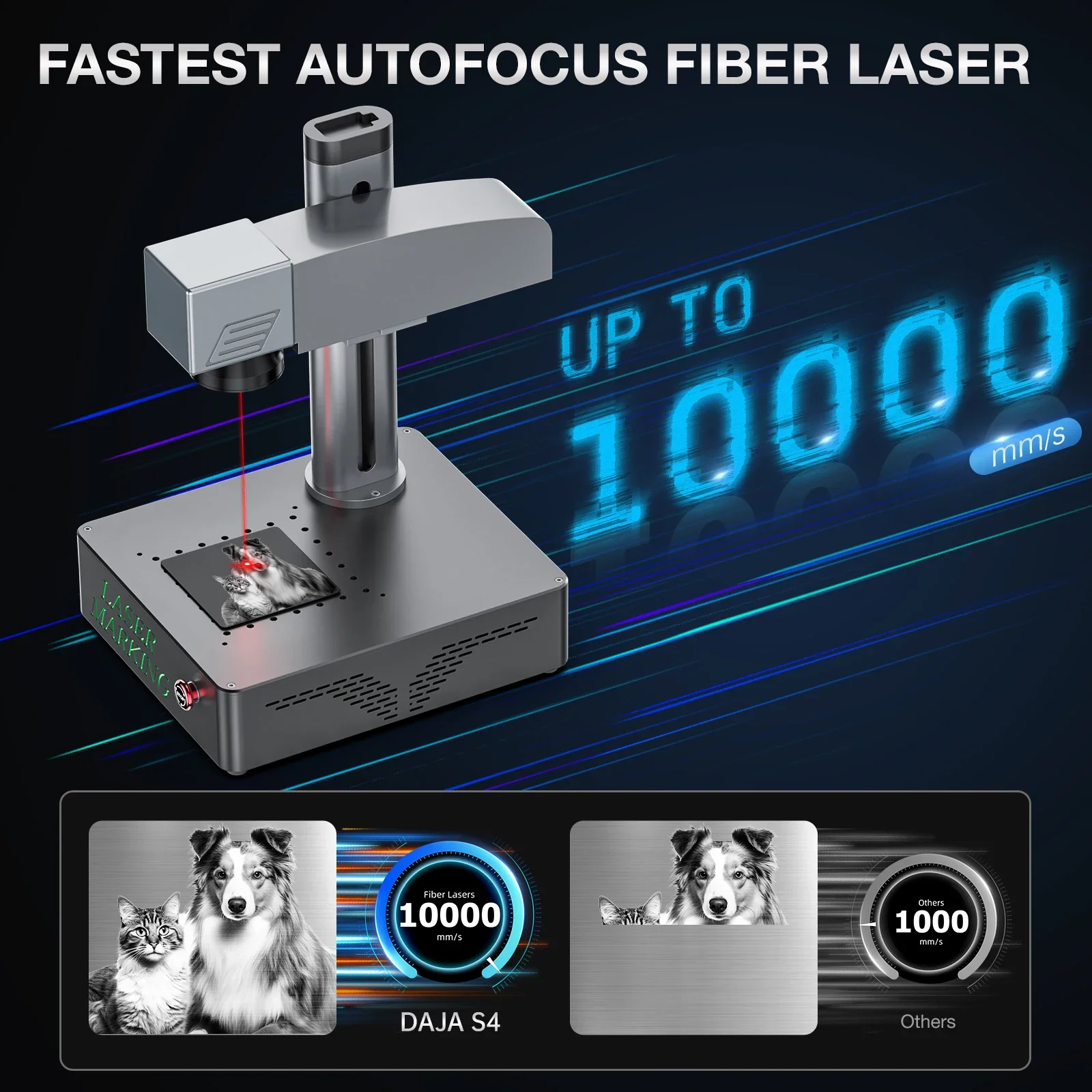 DAJA S4 Fiber Laser Marking  for Jewelry Stainless Steel Portable Engraving Industrial Desktop Machine Metal Nameplate Engraver