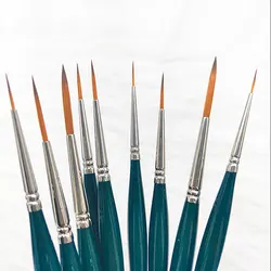 Maleonn 2pc pennelli in miniatura dettaglio lungo Fine sottile gancio linea penna per acquerello acrilico pittura a guazzo olio forniture d'arte
