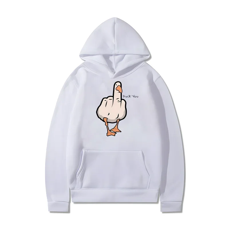 Funny Duck You Print Hoodie Men Women Harajuku Hip Hop Hooded Sweatshirts Fashion Casual Oversized S-3XL Loose Pullovers