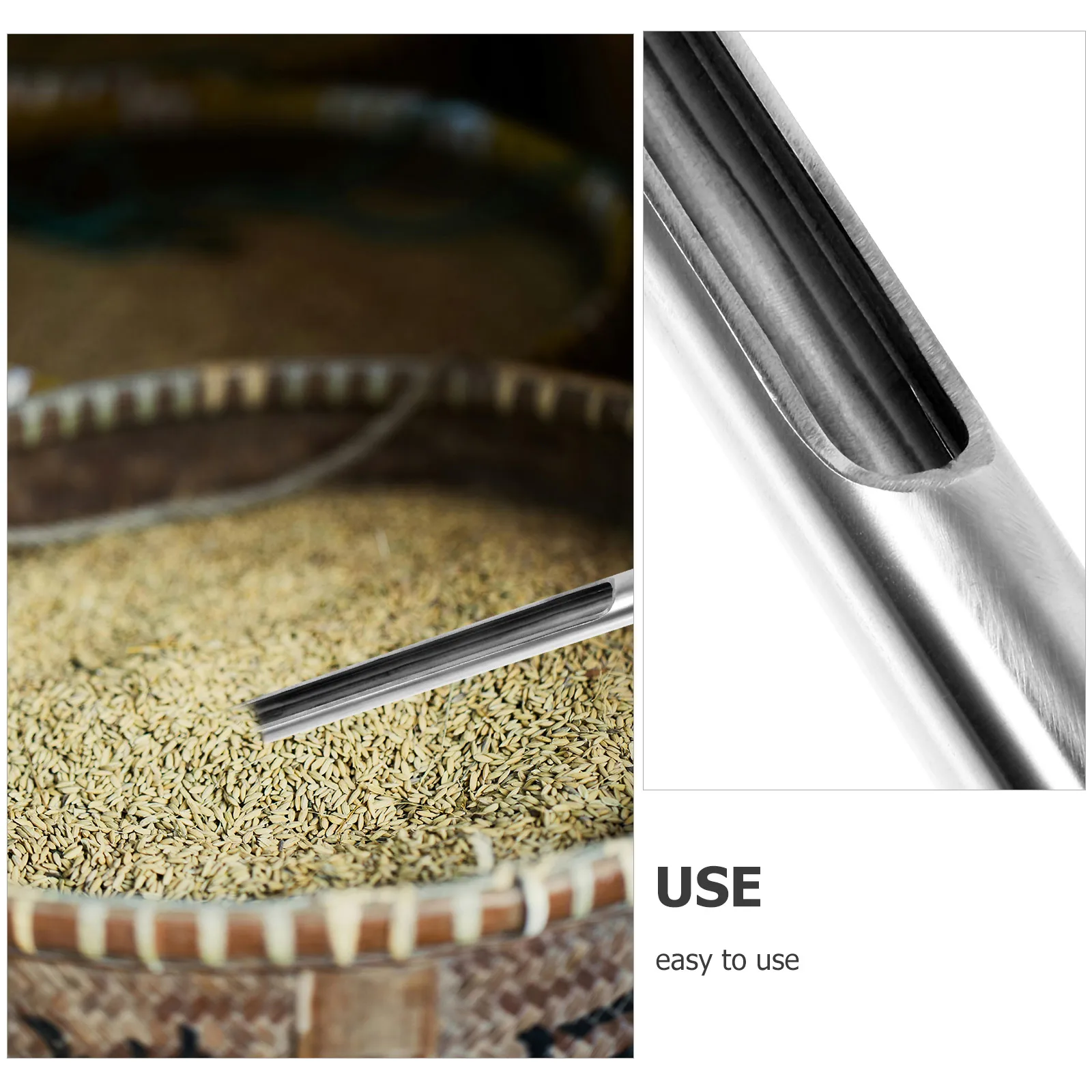 

1pcs Grain Sampler Blunt Head Tube Powder Soil Probe Sampling Tool Stainless Steel Cereal Wheat Corn Experimental