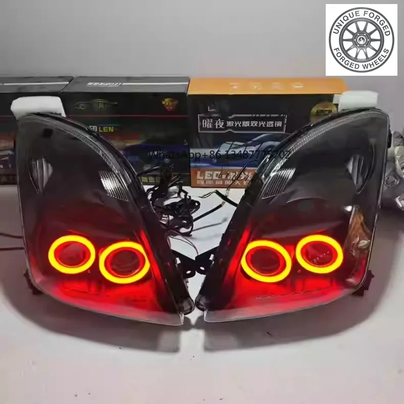 26style Upgraded LED Lens Headlights for Suzuki Swift Dynamic Colorful Angel Eyes Daytime Running Light
