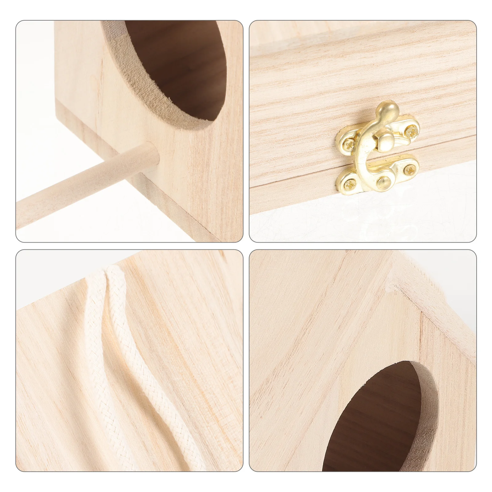 

Parakeet Nesting Box Wooden Bird Breeding Box Solid Structure Weatherproof Unique Style Home Garden Wooden Bird House