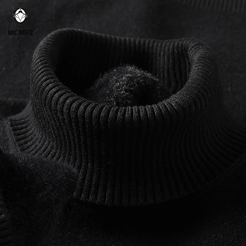 Men's Slim Fit Long Sleeve Turtleneck Sweater Anti-Pilling High Quality Knitted Solid Color Pullover Trendy Men's Fashion Top