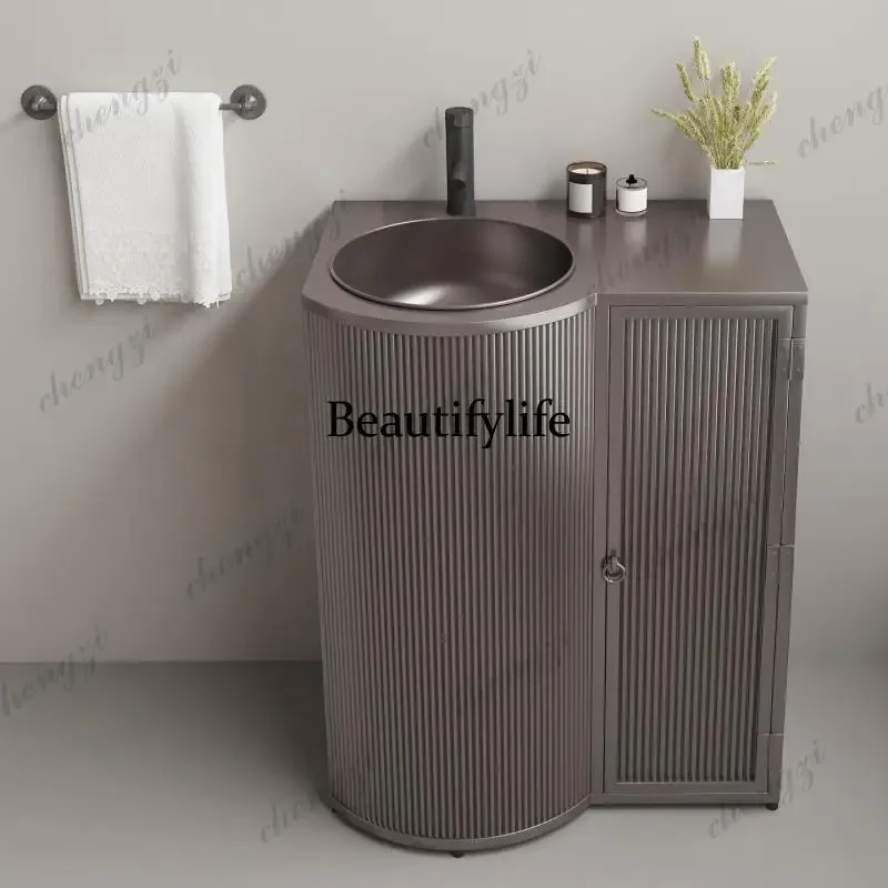 Axmt114       Washbasin floor-to-ceiling integrated washbasin cabinet, restaurant, small creative column washbasin