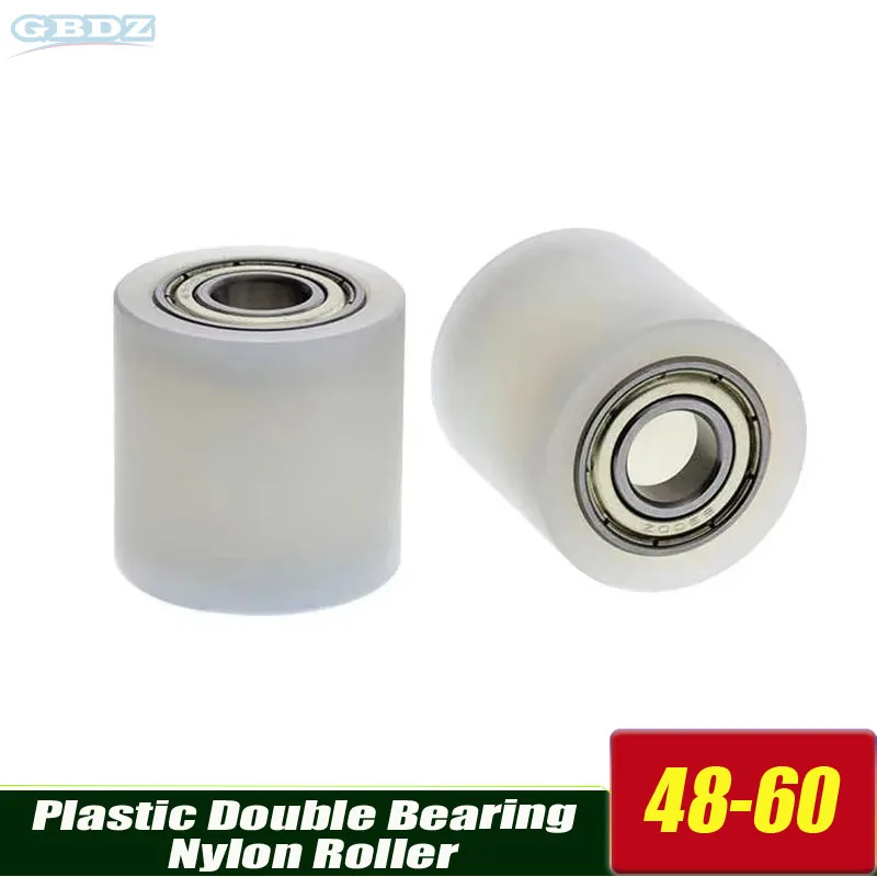 1-10PCS 6mm Inner Diameter Outer 48/50/55/60, Plastic Double Bearing Nylon Roller, Pom Guide Wheel