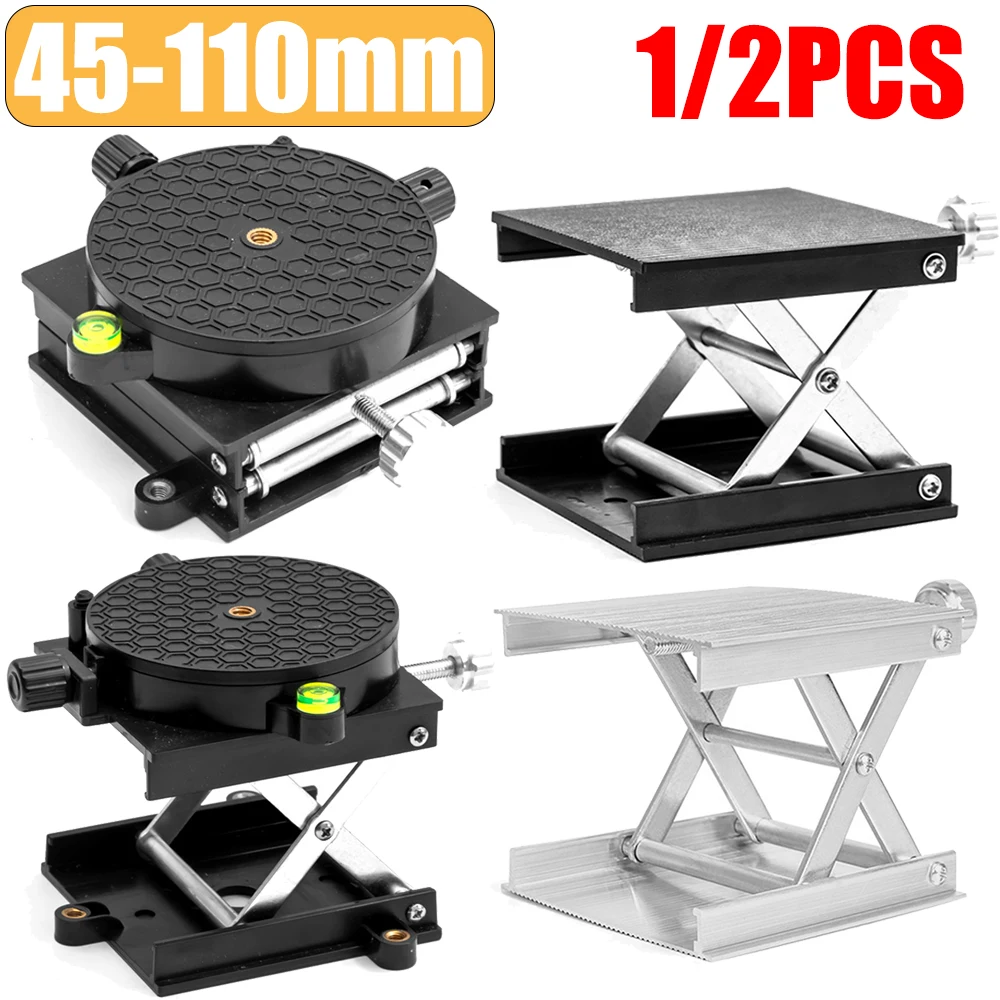 Aluminium Alloy Lift Platform 360 Degree Rotation Table Lifting Stand Anti-corrosion Rust-prevention for Engraving Lab Tools