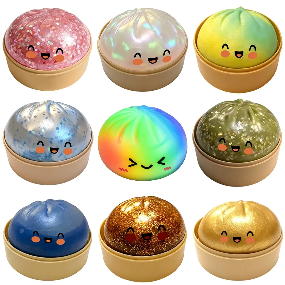 Bonita Bola Antiestrés de Simulación de Bollo al Vapor, de Rebote Lento y Suave, para Descompresión, Adorno Decorativo para el Hogar y Escritorio