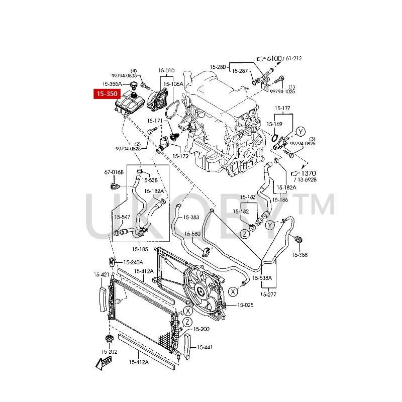 LFN715350 Suitable for Ma zd a 3-Star Cheng Water tank return lid antifreeze pot