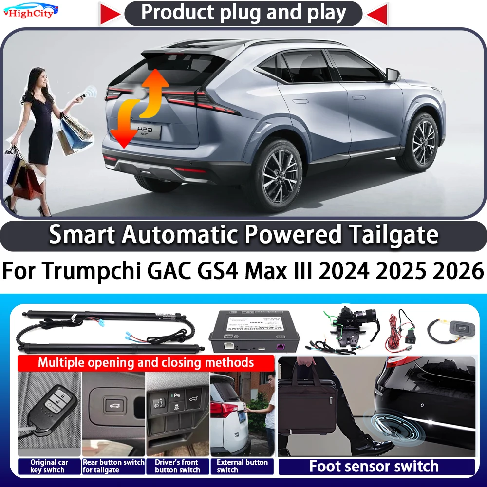 

For Trumpchi GAC GS4 Max III 2024 2025 2026 Smart Automatic Powered Tailgate Key Control Lift Close Kit Electric Power Tailgate