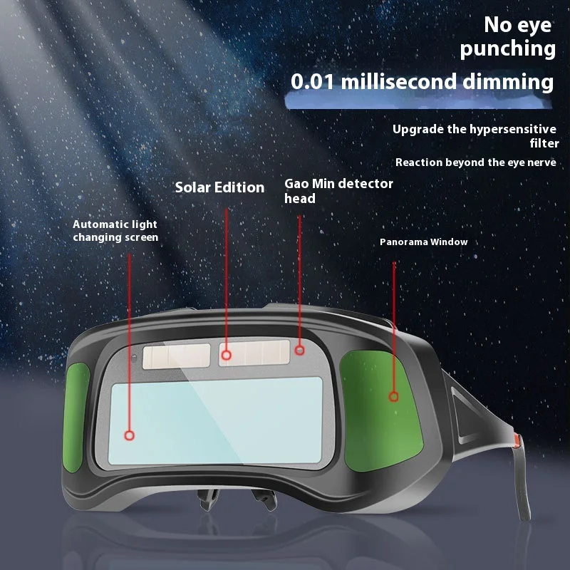 自動遮光溶接ゴーグル TIG MIG アーク強力な光保護アンチグレア安全メガネ