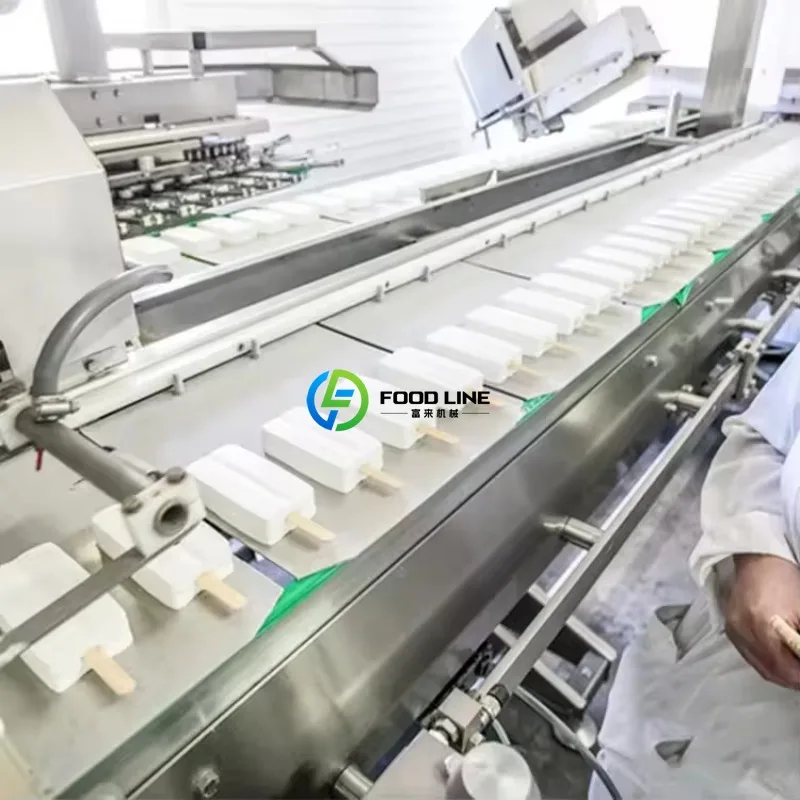 High Output Customizable Automatic Ice Cream Production Line With Mixing Freezing Packing Function