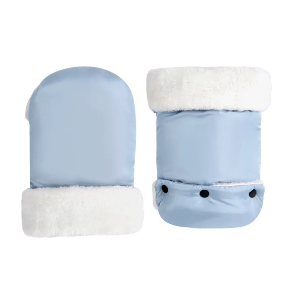 Winter Baby Stroller Gloves Waterproof Thick Fleece Lining Stroller Hand Muff Windproof Anti Freeze Handlebar Hand Warmer