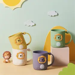 Cute Cartoon Little Lion Double Cup Portable Outdoor Camping Picnic Anti-fall Durable Multi-role Thickened Durable Mouthwash Cup