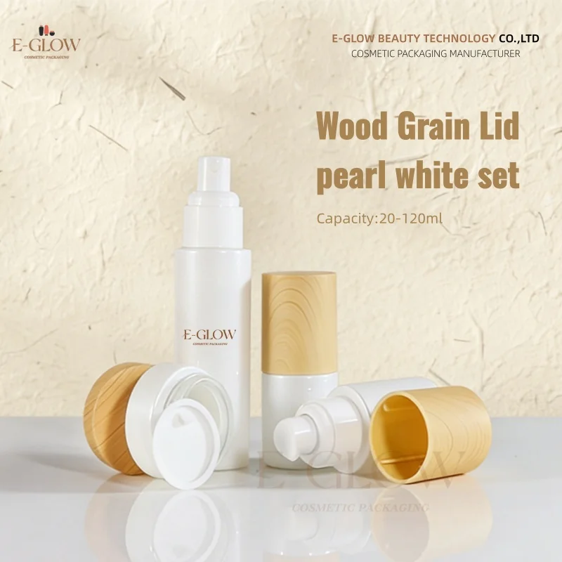 

【С индивидуальным логотипом】1 шт. Флакон для косметики из белого фарфора с деревянной крышкой, 100 мл, для лосьона/спрея, матовый, стеклянная банка для крема для лица 50 г