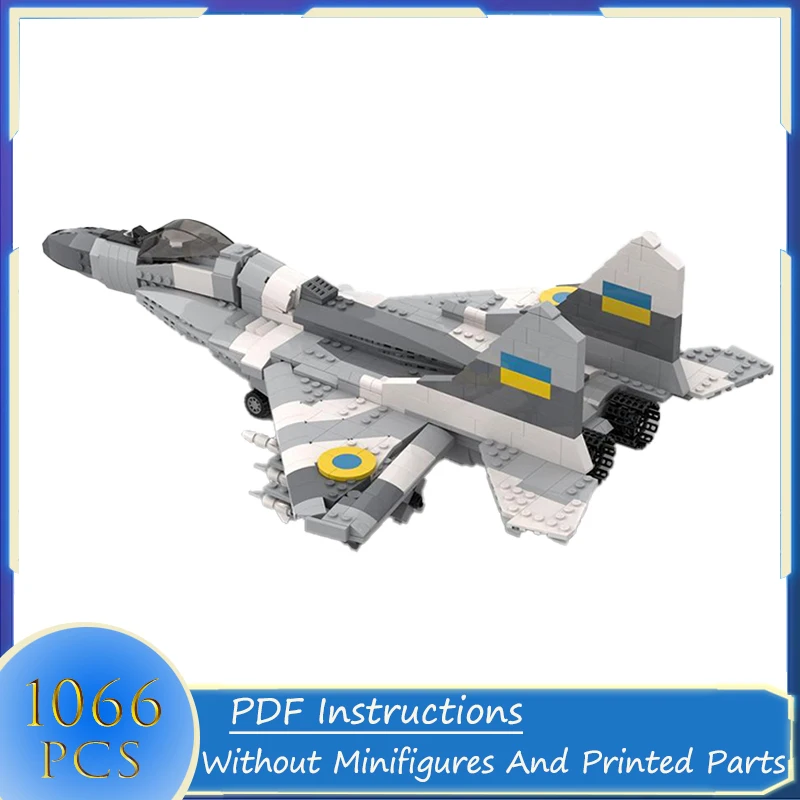 Military Weaponry Series Mig-29 Fulcrum Plane Fighter Model Building Block High-Tech Aircraft Creative Bricks Toys for  Gifts