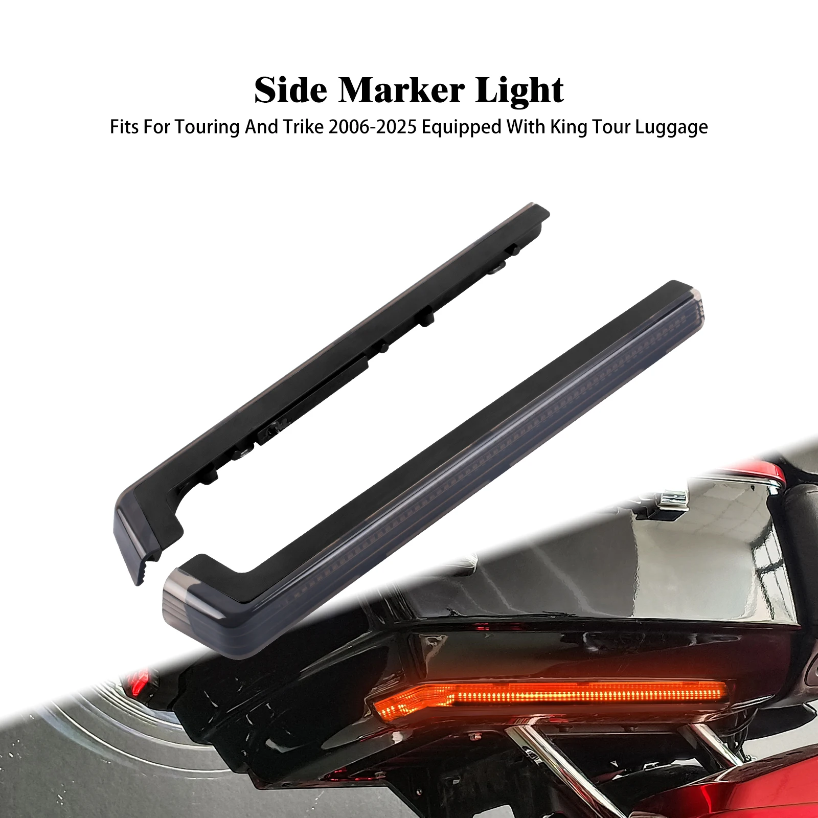 

Motorcycle LED Light Side Marker Turn Signal Indicator For Harley Touring Road Electra Street Glide FLHR CVO 2006-Up Road King