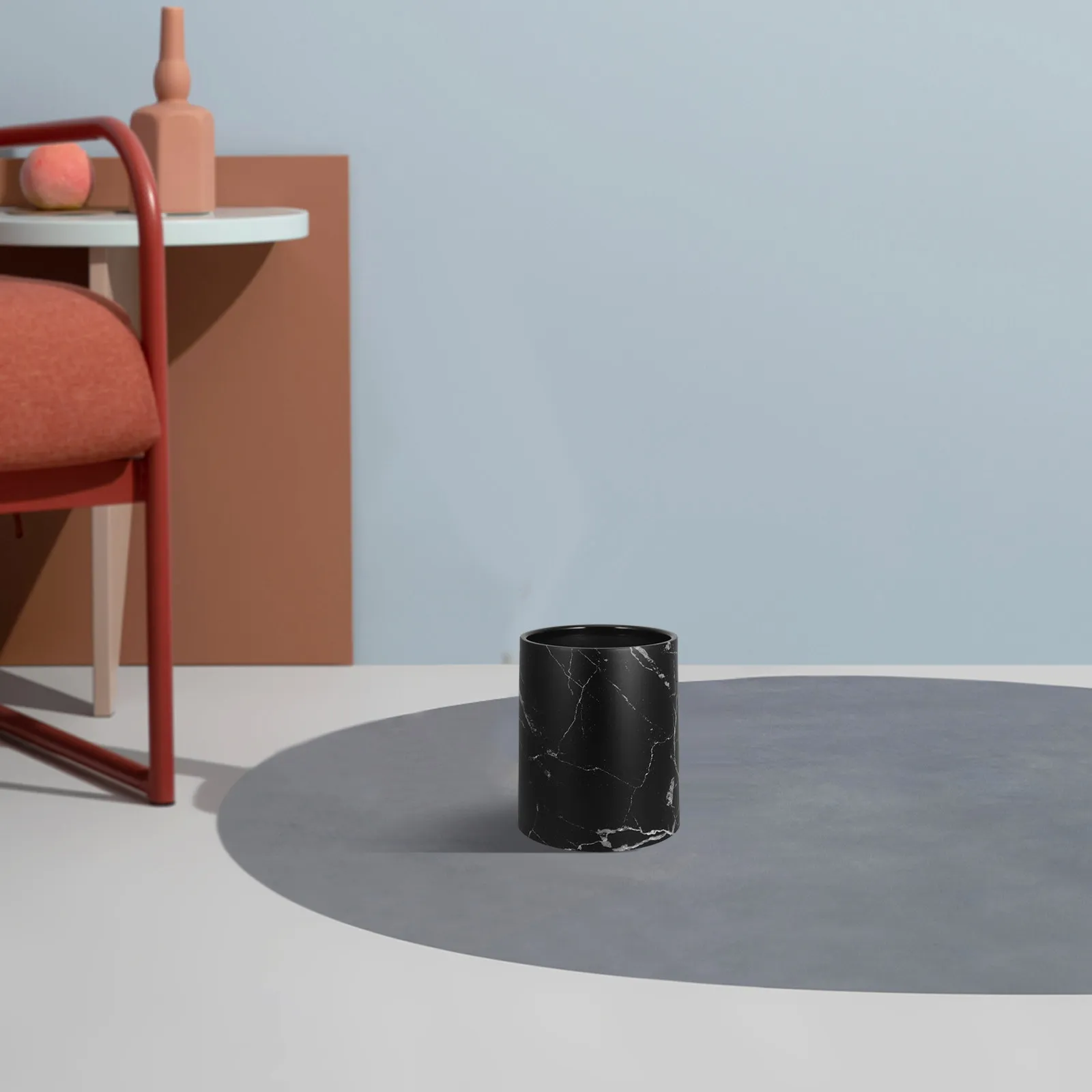 

Двухслойная мусорная корзина с мраморным узором, пластиковый контейнер для мусора с широким отверстием для ванной, кухни, гостиной, кабинета