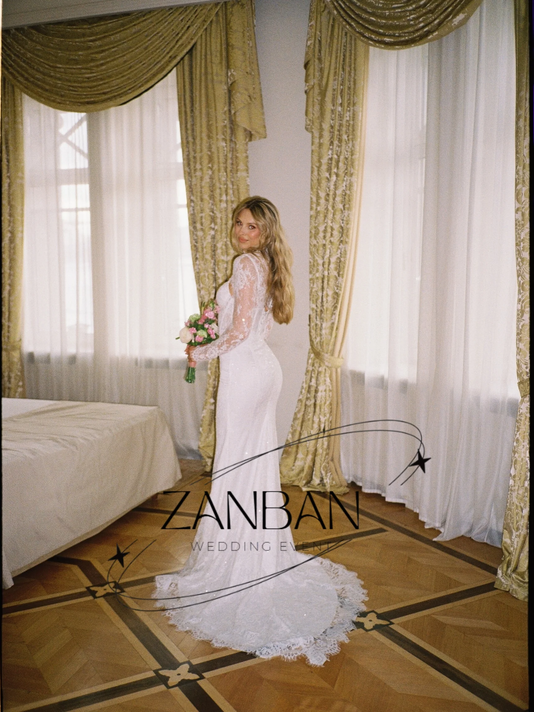 ZanBan Luxury 2027 Lace Mermaid Wedding Dresses Pearls With Jacket Floor-Length Bridal Gown Corest Vestidos De Novia Customized