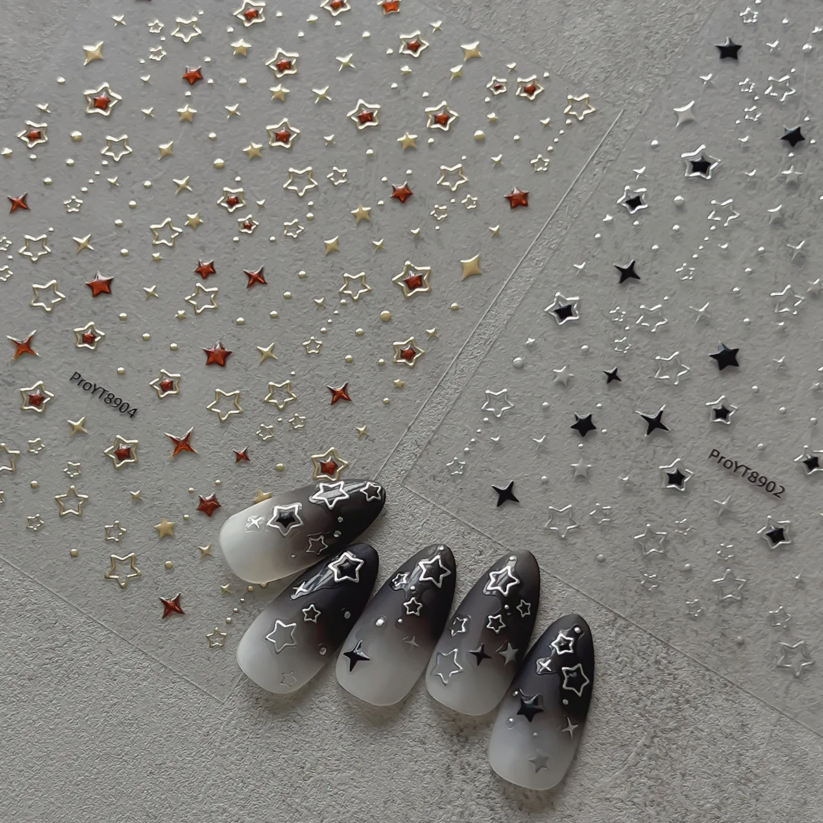 1Pcs Star Nail Art Stickers Gold Silver Foil Starry Sky Decals Multi-Color Shimmer Star Stickers for DIY Manicure Decorations