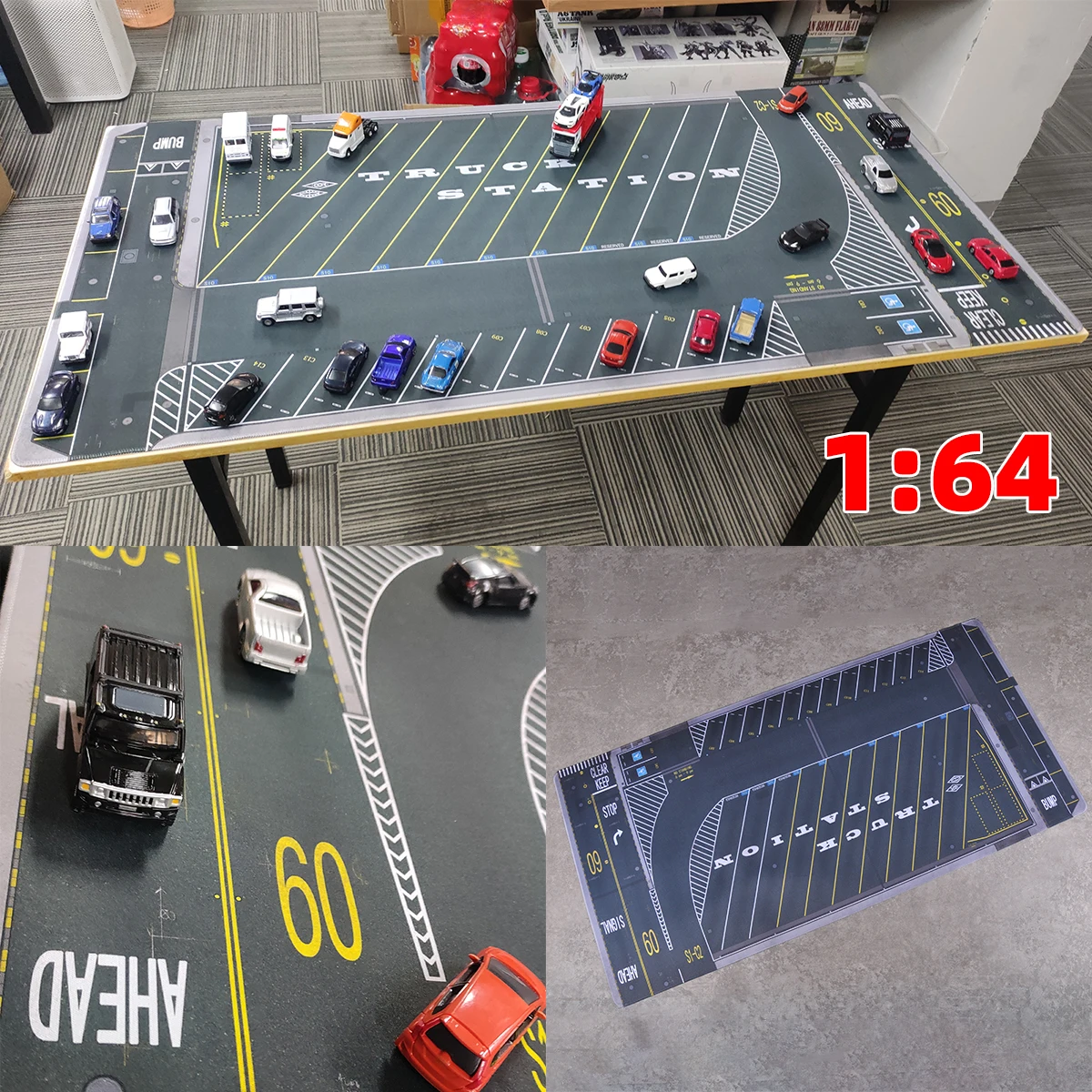 

United States parking lot floor mat Automobile car model sand table Parts Scale model 1/64 display stand play mat
