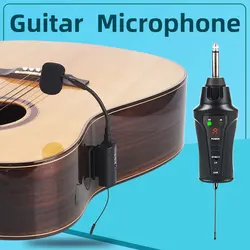 At-5 Guitar Microphone Wireless UHF Mic Instrument Condenser Pick Up Receiver and Transmitter System for Classical and Acoustic