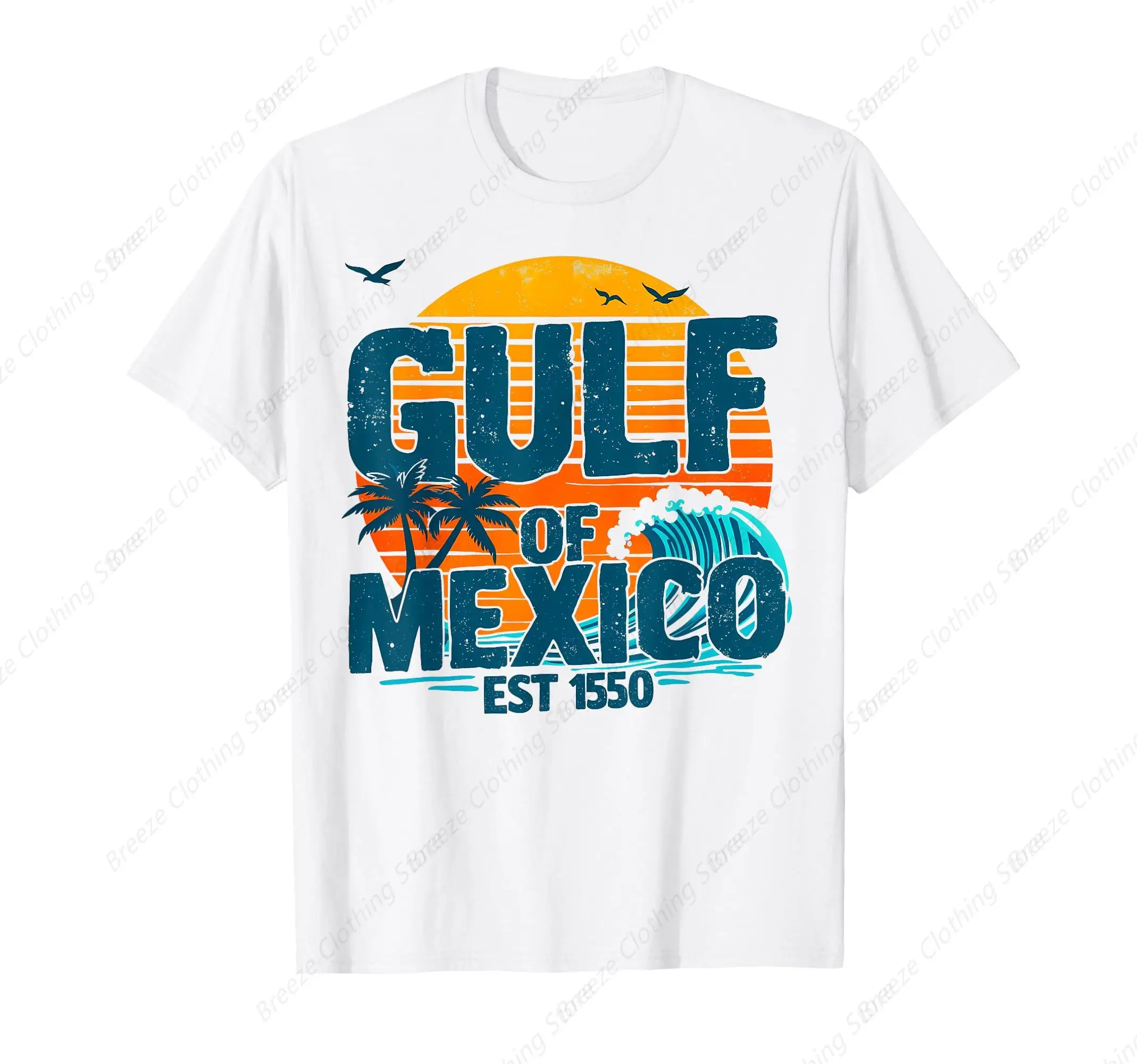 

Gulf of Mexico Since 1550 Vintage Beach Gulf of Mexico Retro T-Shirt