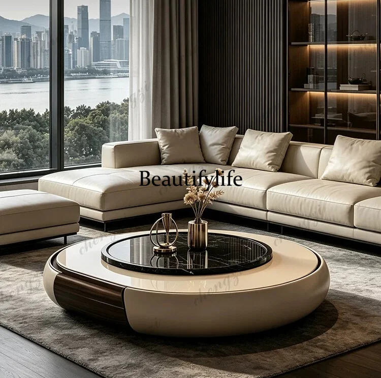 Round marble coffee table living room home new light luxury high sense