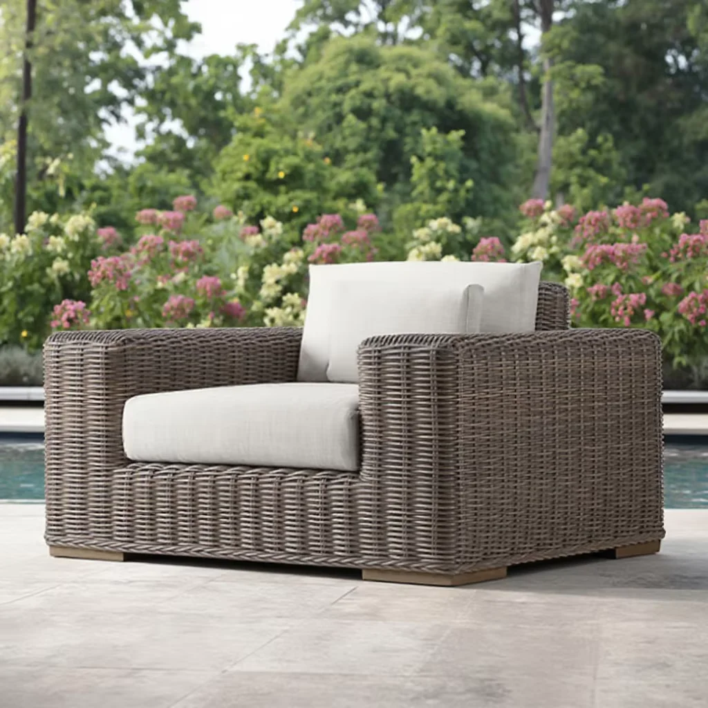 Luxury Living Patio Furniture Wicker Woven Single Sofa Chair