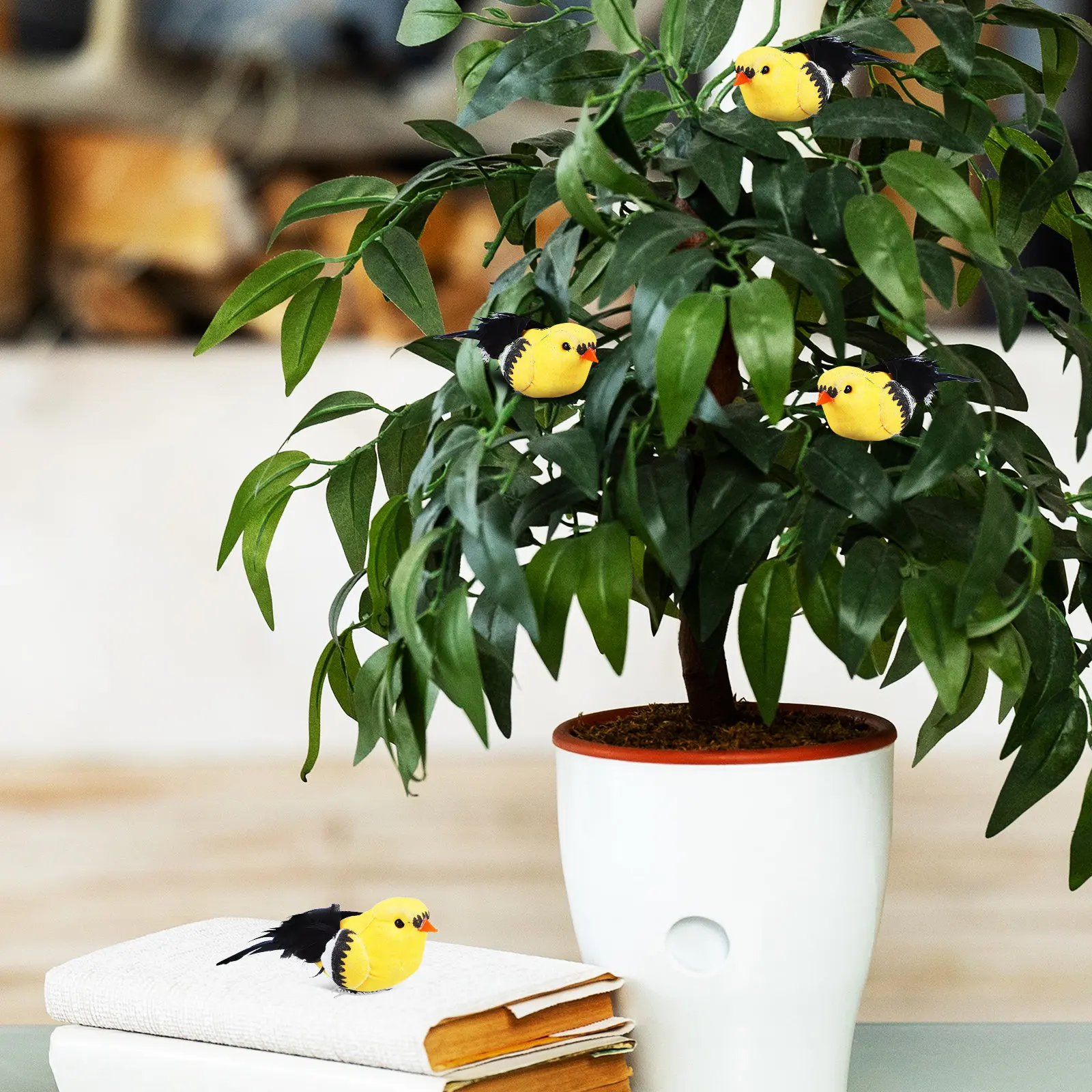 

Набор из 6 реалистичных искусственных птиц с перьями для декора растений, деревьев, венков, садовых фигурок животных, дома