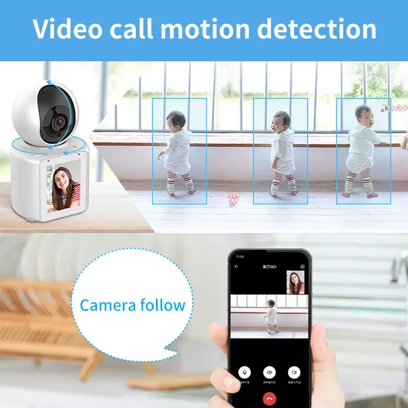 

WIFI Voice Wake-up Motion Detection One-click Video Smart Video Call Camera Night Vision PTZ 360° Two-way Audio and Video Call