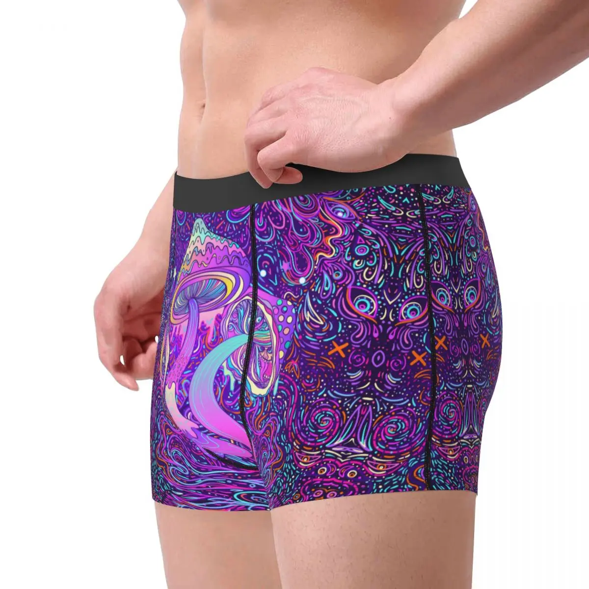 Custom Cool Psychedelic Magic Mushrooms Boxers Shorts Panties Men\'s Underpants Breathable Briefs Underwear