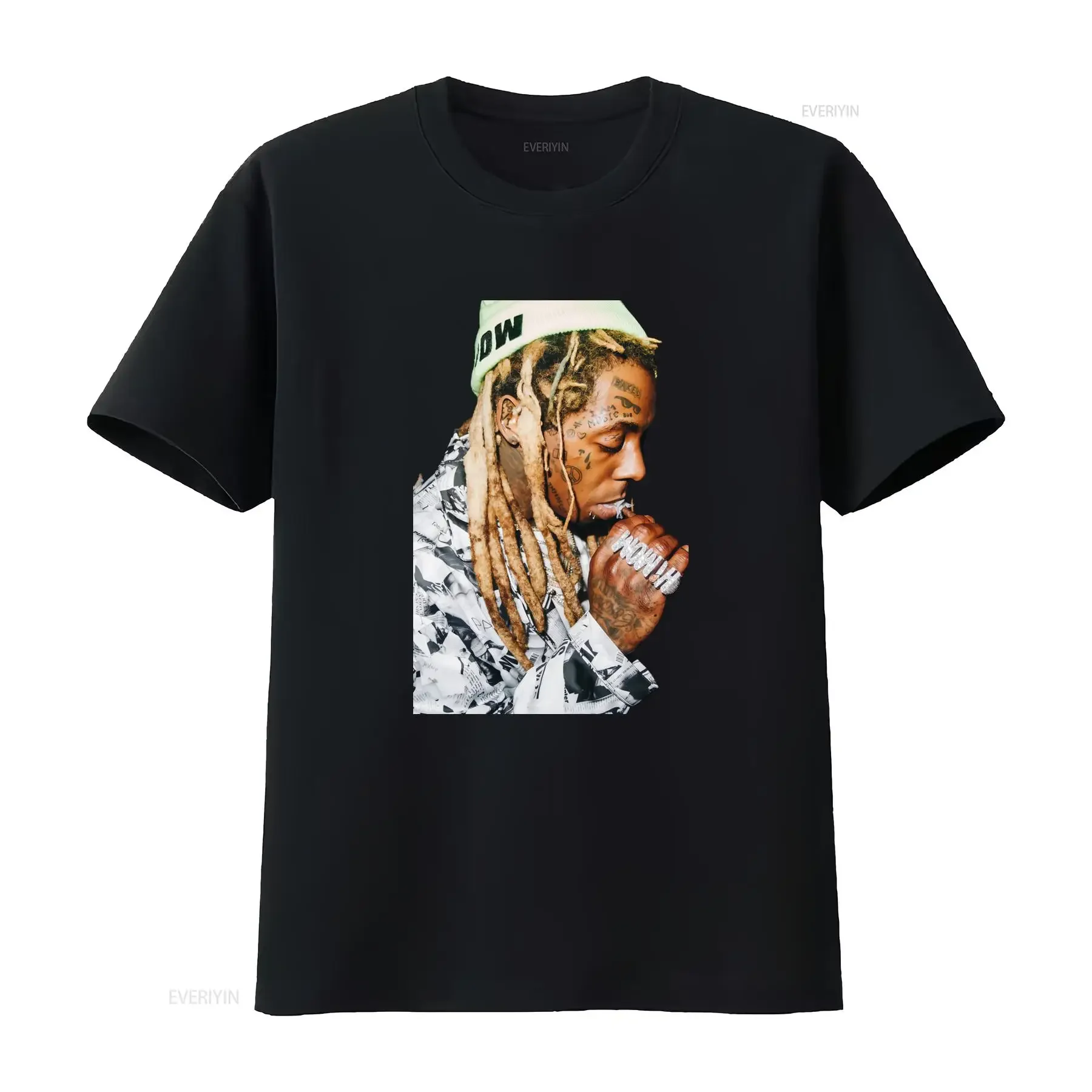 Lil Wayne T Shirt Poster Hip Hop Style Street Fashion Unique Design vintage Washed homme designer clothes Slightly fashion