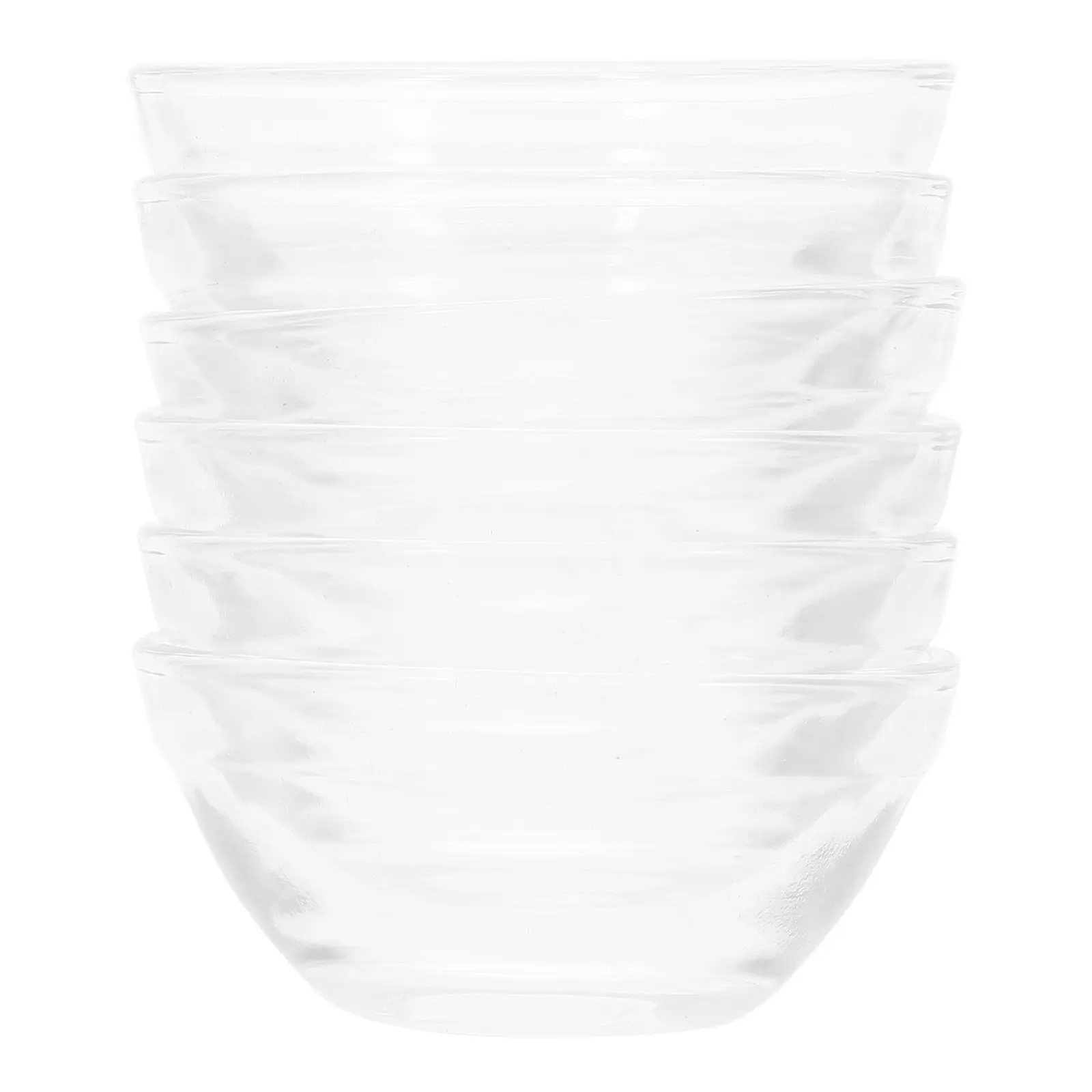 6Pcs Clear Thickened Glass Bowls Set Heat Resistant Microwave Safe Stackable Pudding Dessert Rice Seasoning Food Containers