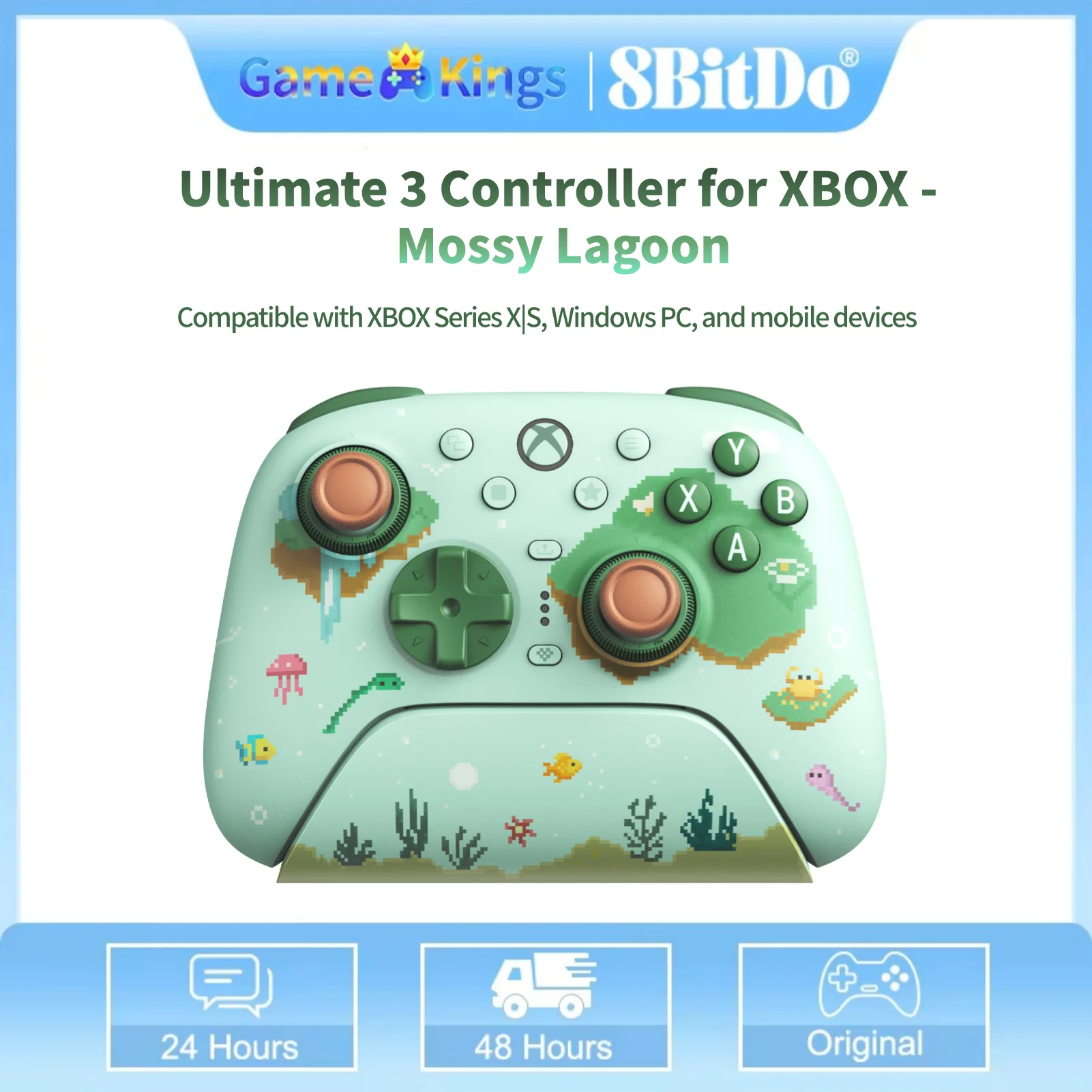 8BitDo Wireless Ultimate 3 Controller for XBOX-Mossy Lagoon for XBOX Series X|S Android IOS PC Controller TMR Joysticks Gamepad