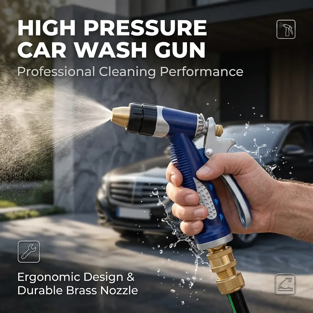 Brass Nozzle High Pressure Water Gun for Lawn, Garden & Car Wash, Durable Spray Tool