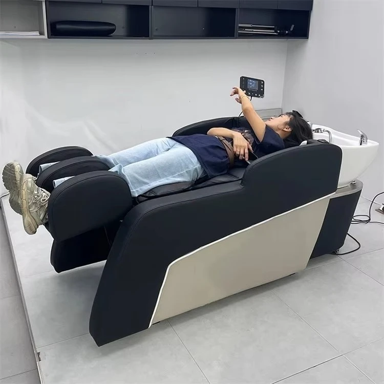 * Salon Furniture Modern Wooden Hair Washing Spa Head Water Therapy Thai Shampoo Bed