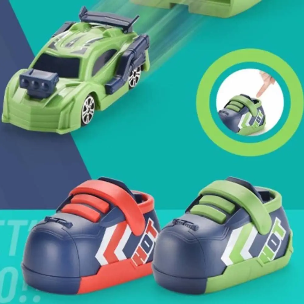 Kids Children Competitive Toys Cartoon Running Shoes Inertia Vehicle Toy Car Set Catapult Car Toys Super Racing Car