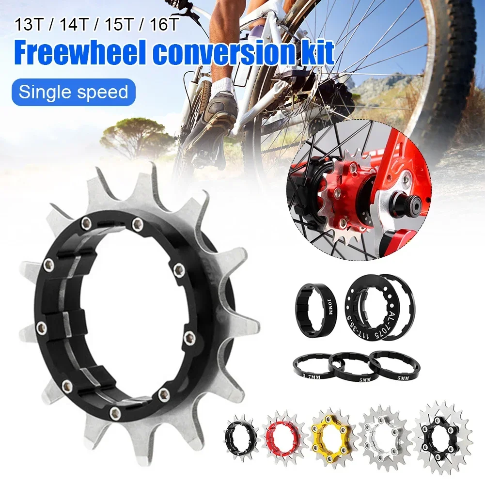 

MUQZI Single Speed Conversion Kit 13T 14T 15T 16T SingleSpeed Cassette Cog MTB Road Bike Sprocket for 7-10 Speed Freewheel Chain