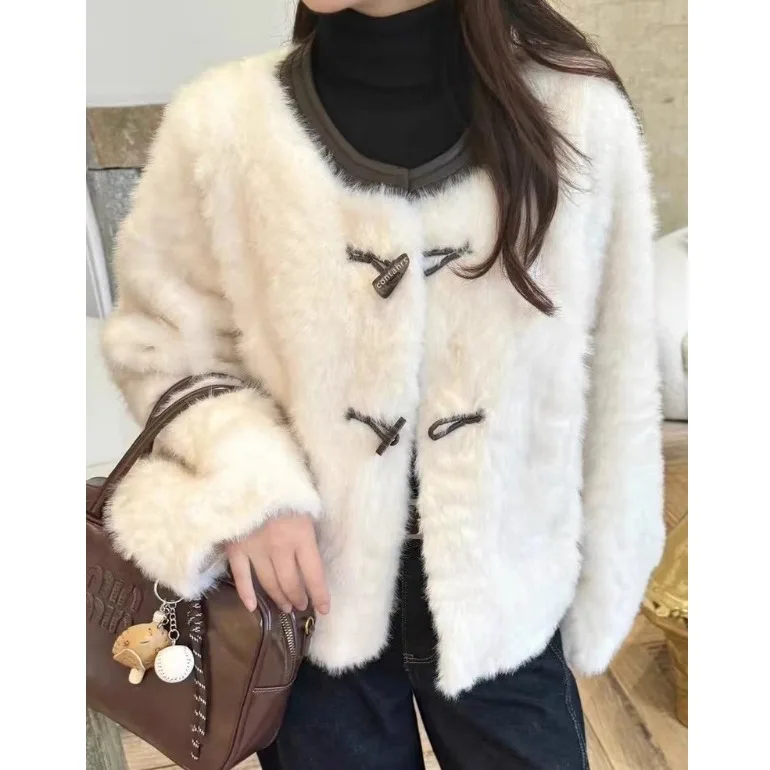 Fashionable Short Women's Fur Coat Integrated Leather And Fur Autumn Winter New Arrival Elegant Style Simulated Mink Vest