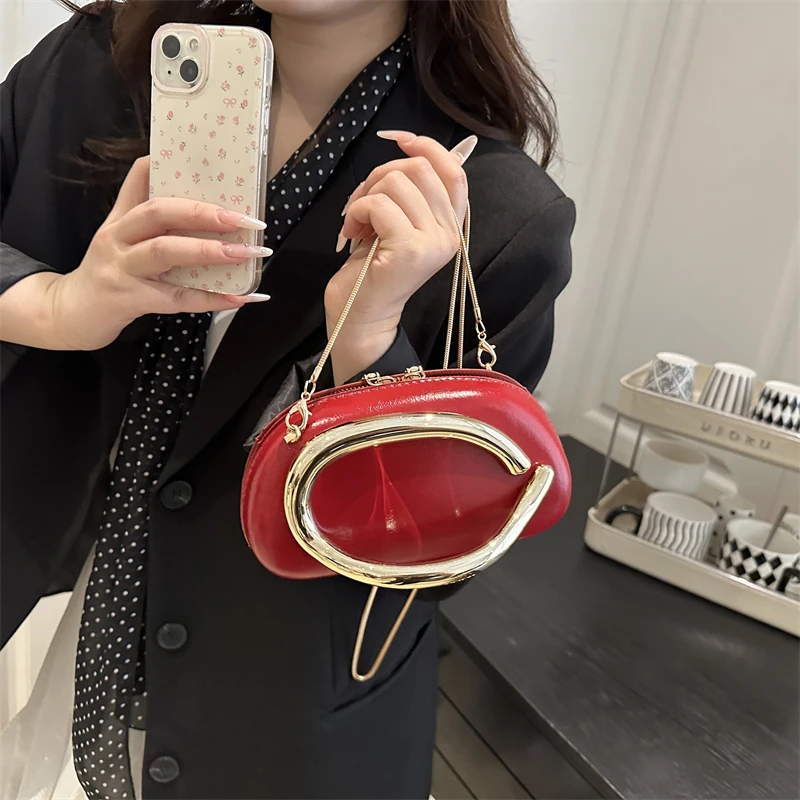 

Sophisticated Handbag Crafted From Supple Leather for Women, Famous Designer Touch with Gold Chain and Roomy Interior Ladies