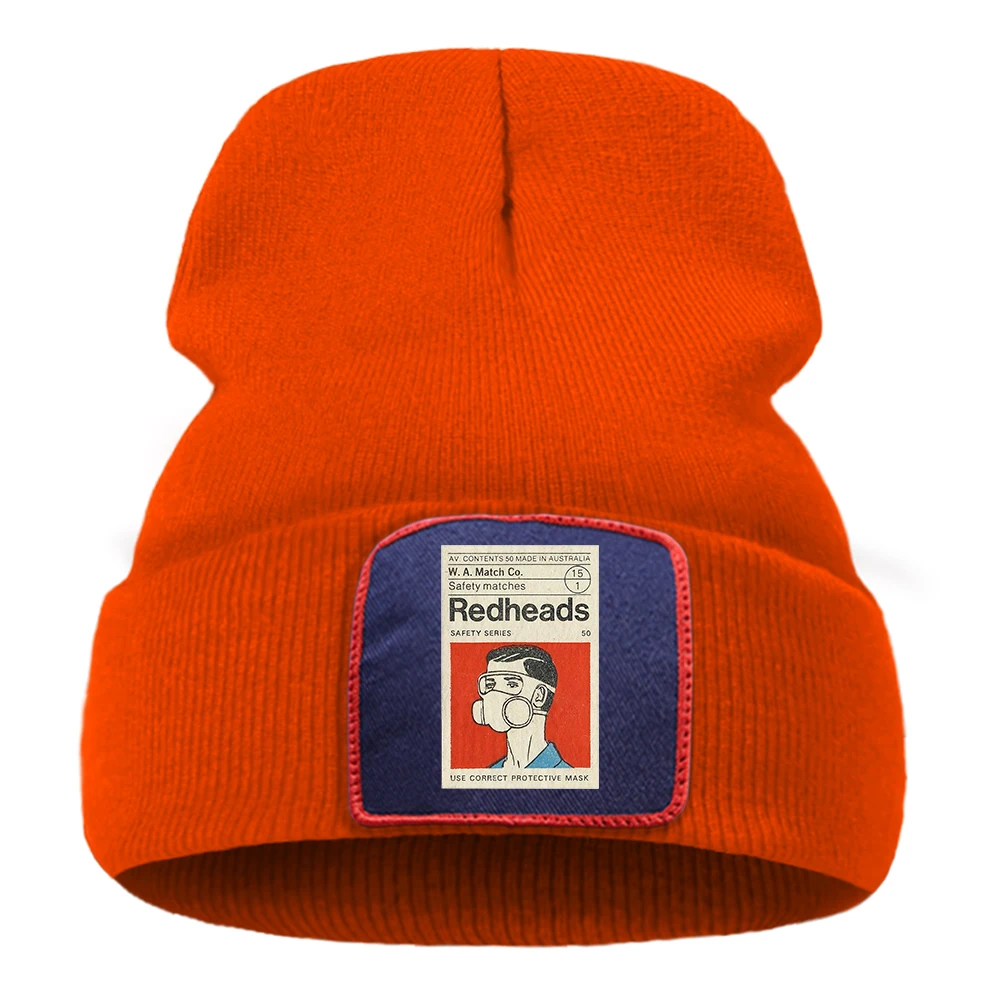 Redheads Matchbox Art A Men Use Correct Projective Mask Men Hat Casual Knitted Caps Fashionable All-math Balaclava Female Bonnet