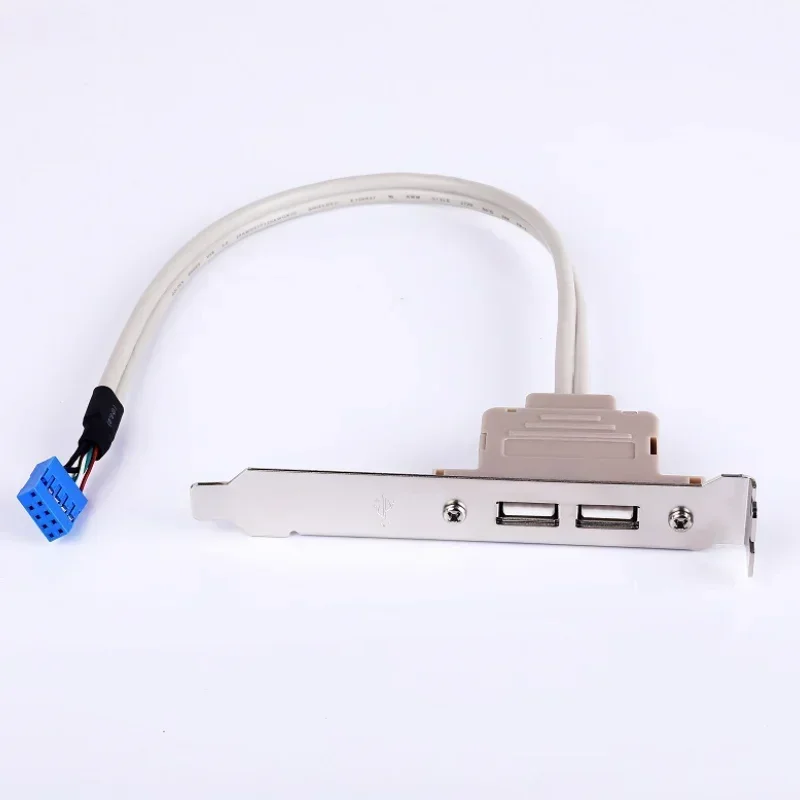 Newest High Qulity Double Port USB Rear Motherboard Extension Cord Desktop PC Case PCI USB 2.0 Baffle Wire 1pc