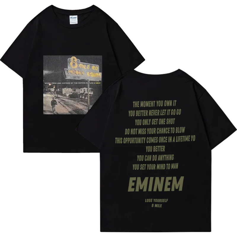 Vintage Eminem 8 mile Graphics streetwear Men Women New Rap Hip Hop oversized T shirt Unisex summer Cotton short sleeve T-shirts