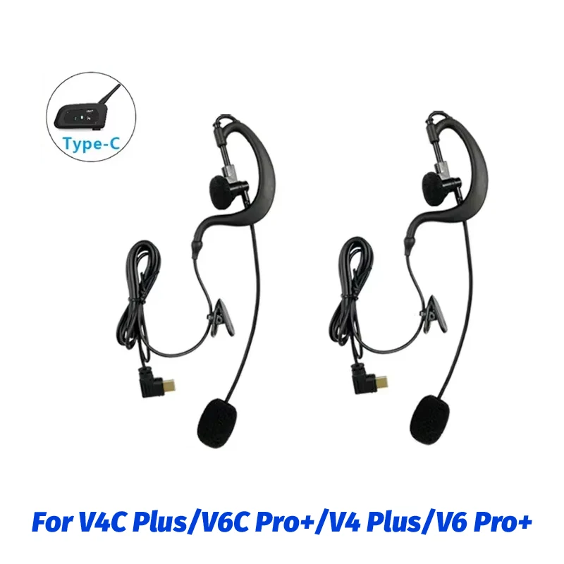 

Тип-C для V4C Plus/V6C Pro +/V4 Plus/V6 Pro + гарнитура подходит для мотоциклетного шлема Bluetooth-интерфейс рации головные уборы